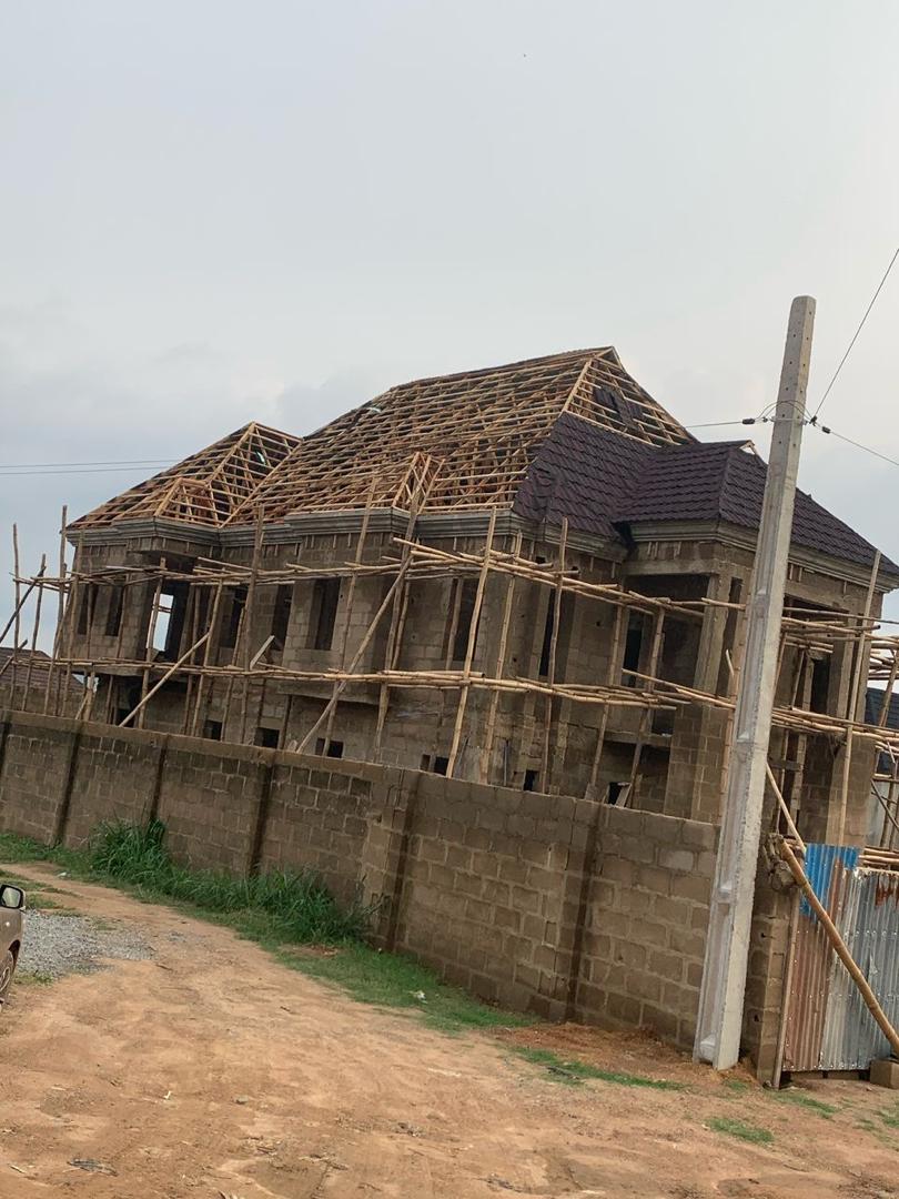 Wooden carcass framework Dove Estate, Elebu, Ibadan