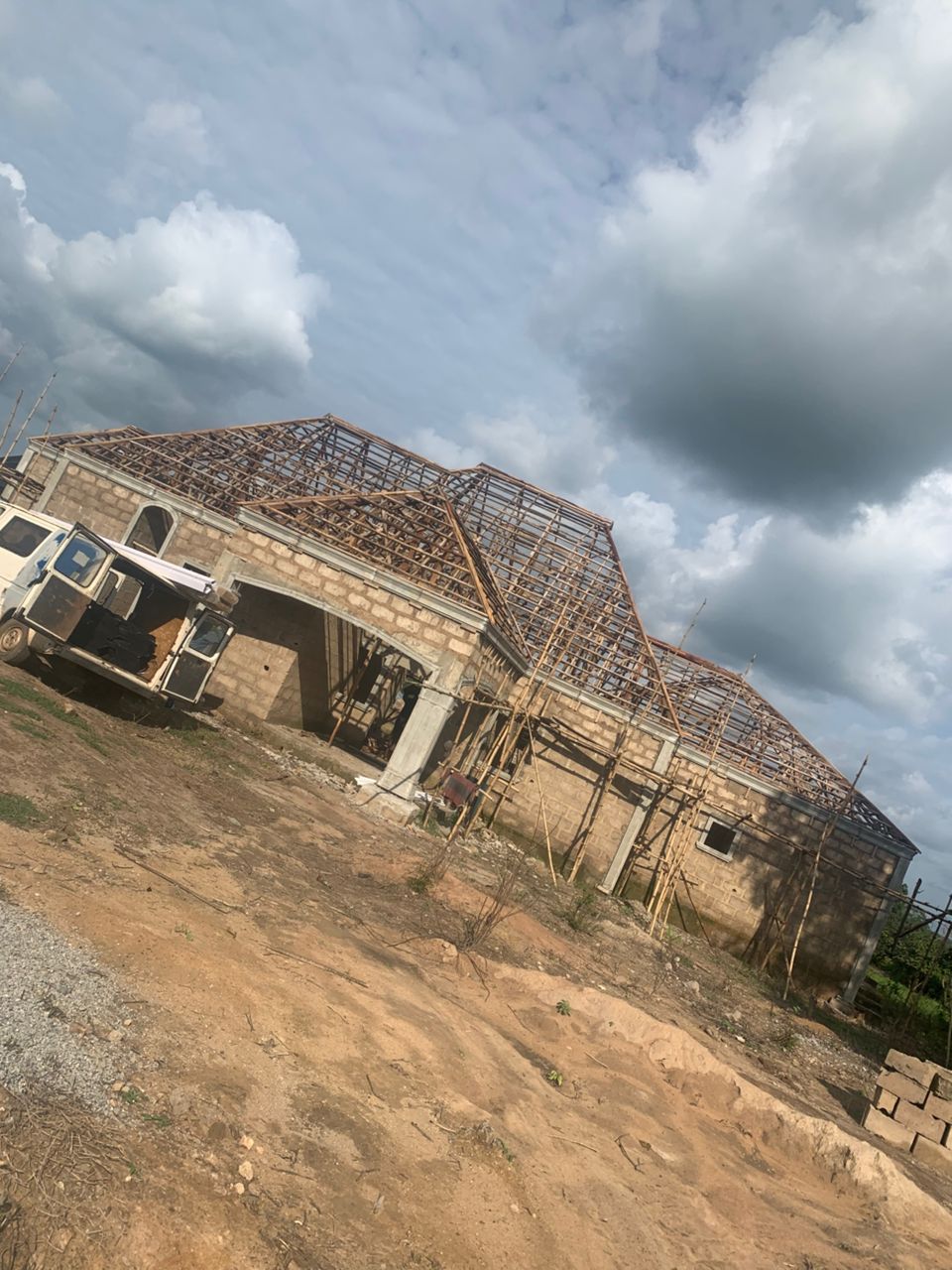 Roof carcass construction Shaki, Oyo State