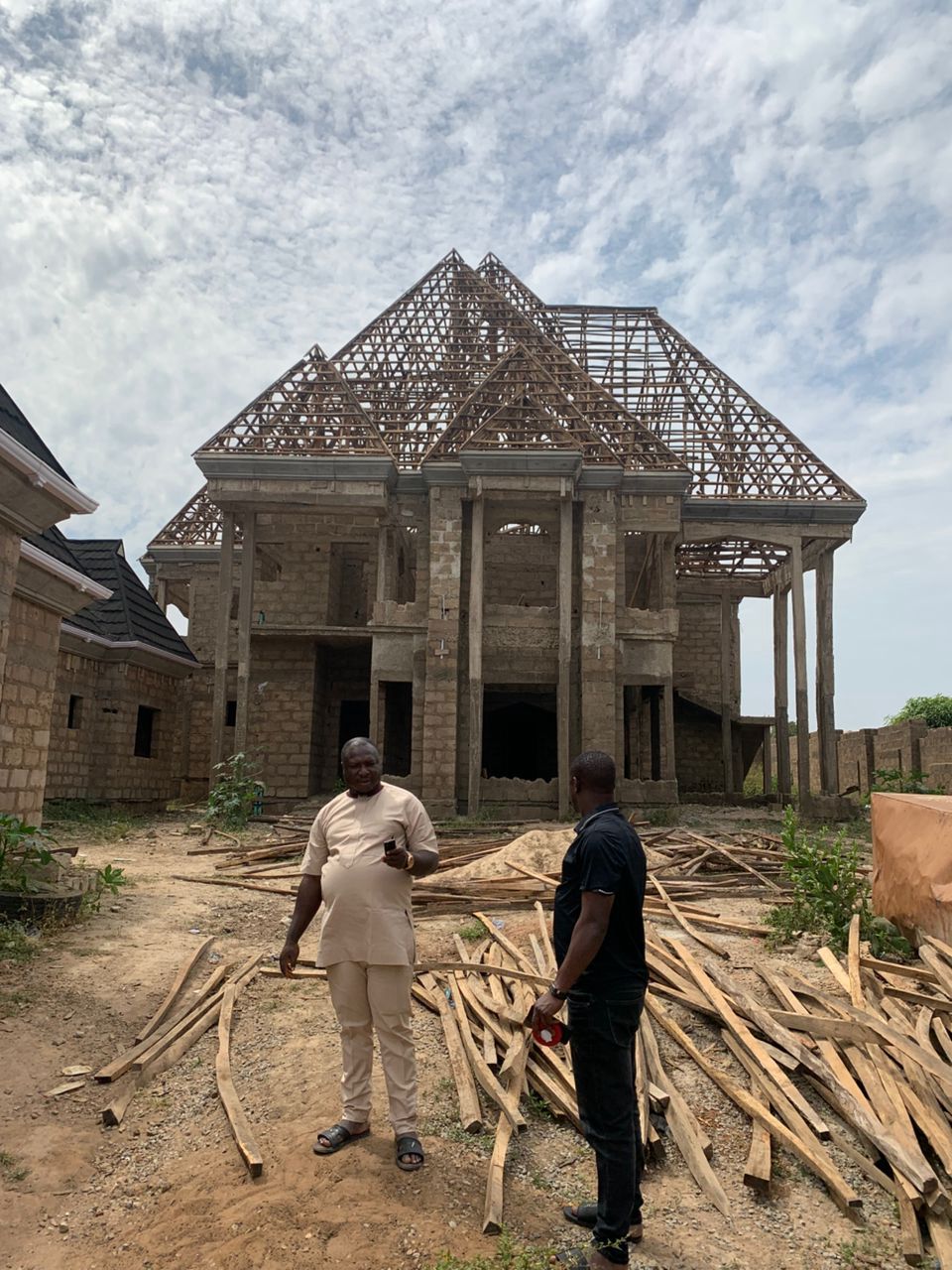 Roof skeleton wooden frame Shaki, Oyo State